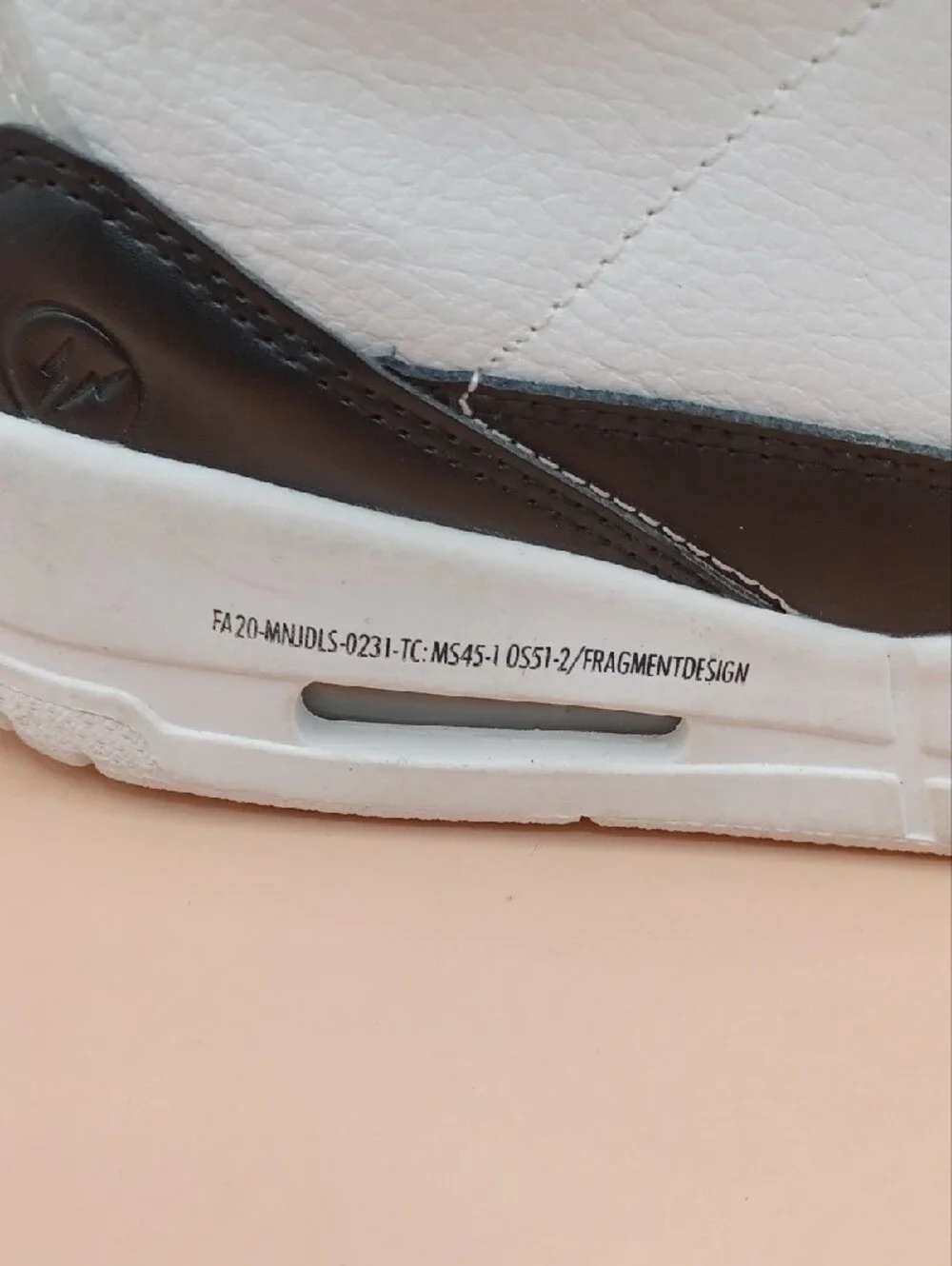 Pre-Owned Nike Air Jordan 3 Retro SP Fragment Design Sneakers-White/Black Sz 10